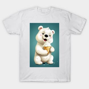 Cute Polar Bear Eating A Ice Cream T-Shirt